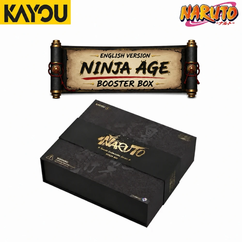 Original English Kayou Naruto Ninja Age Box Limited SE\XR\SP\QR\MR Collection Flash Card Anime Merchandise Kids Toy Birth Gifts
