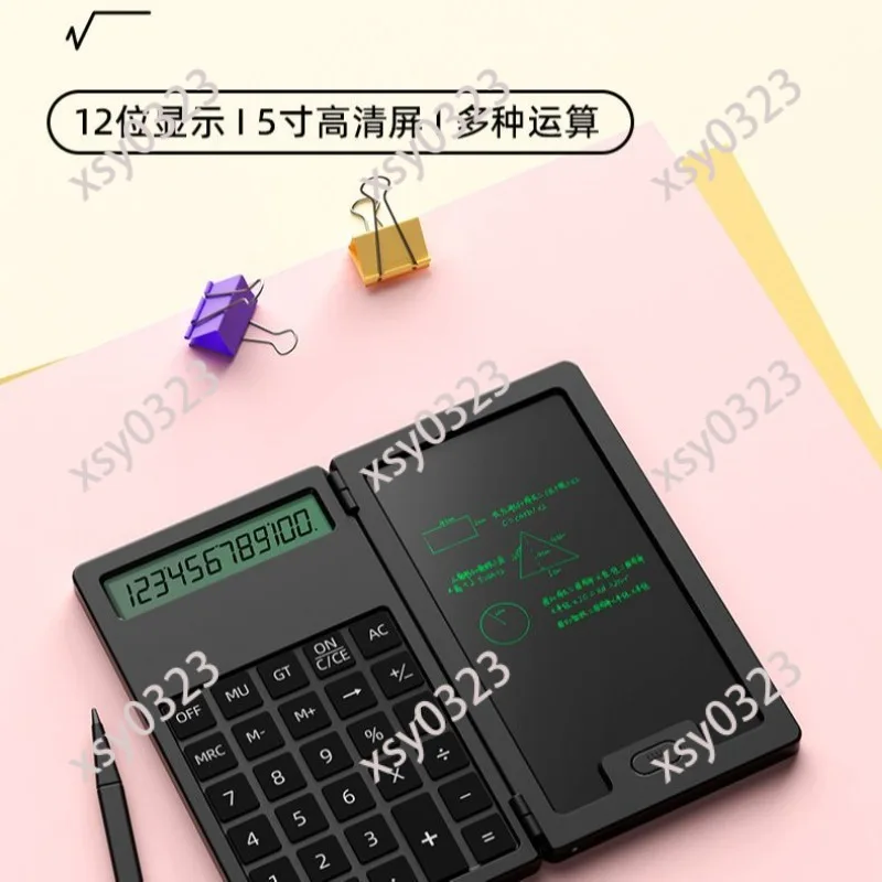Mini Calculator with Handwriting Pad, Portable Multifunctional 2-in-1 Tool for Student Office Business
