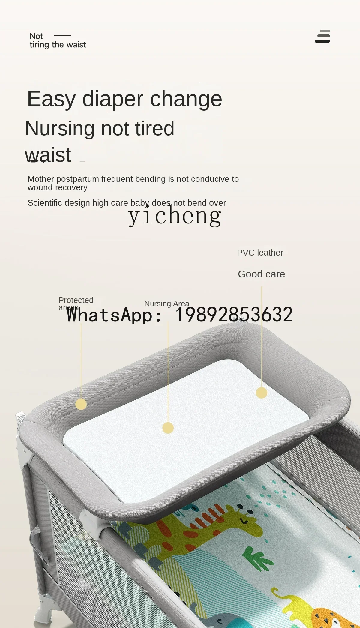 Ad bebê dobrável recém-nascido portátil cama de emenda berço multifuncional cama de bebês