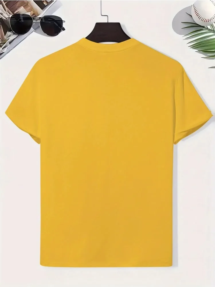 Men's Summer 100% Cotton Fashion Creative Weightlifting Pattern Printed Casual Sports Loose Round Neck Short Sleeve T-shirt