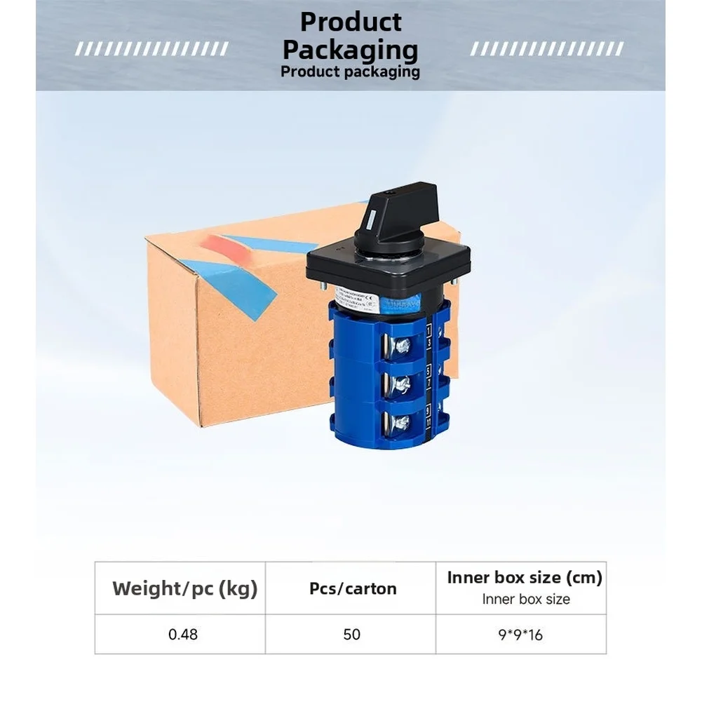 Electrical Panel Mount Switch SZW26-63 3 Position 63A 3 Section for AC 23A AC 3 AC 4 Load Categories 660V Rating