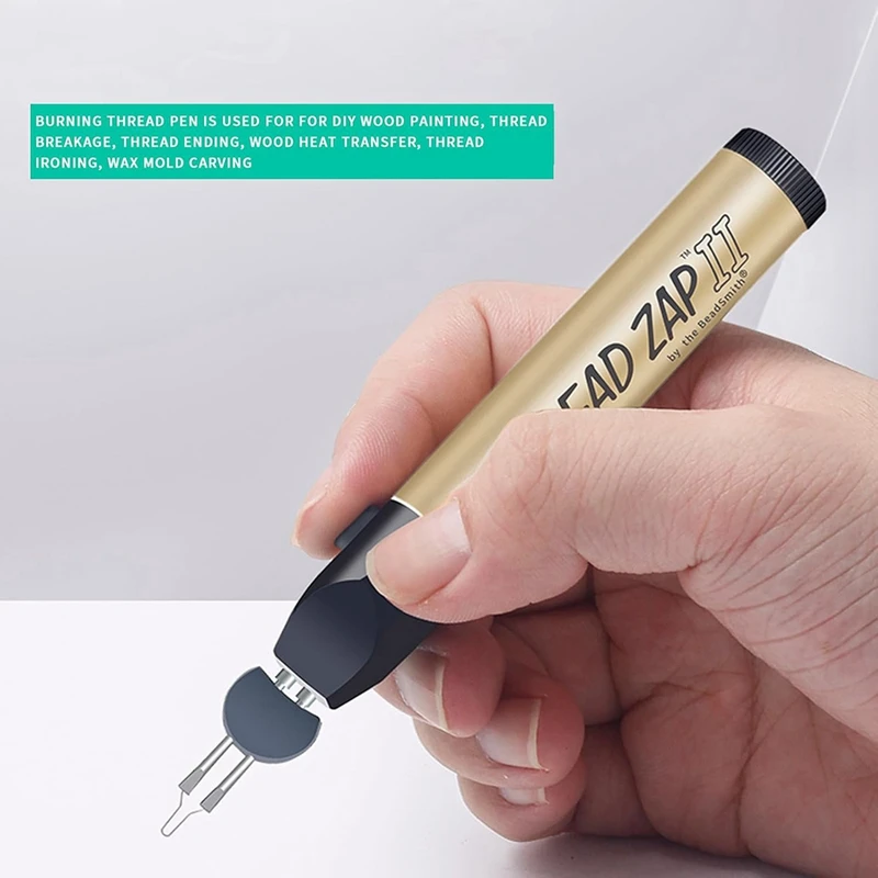 HOT! Thread Burner, Battery Operated Thread Burner Cordless Pen Wax Carving Pen Shaping/Thread Burning Tool With 5 Tips