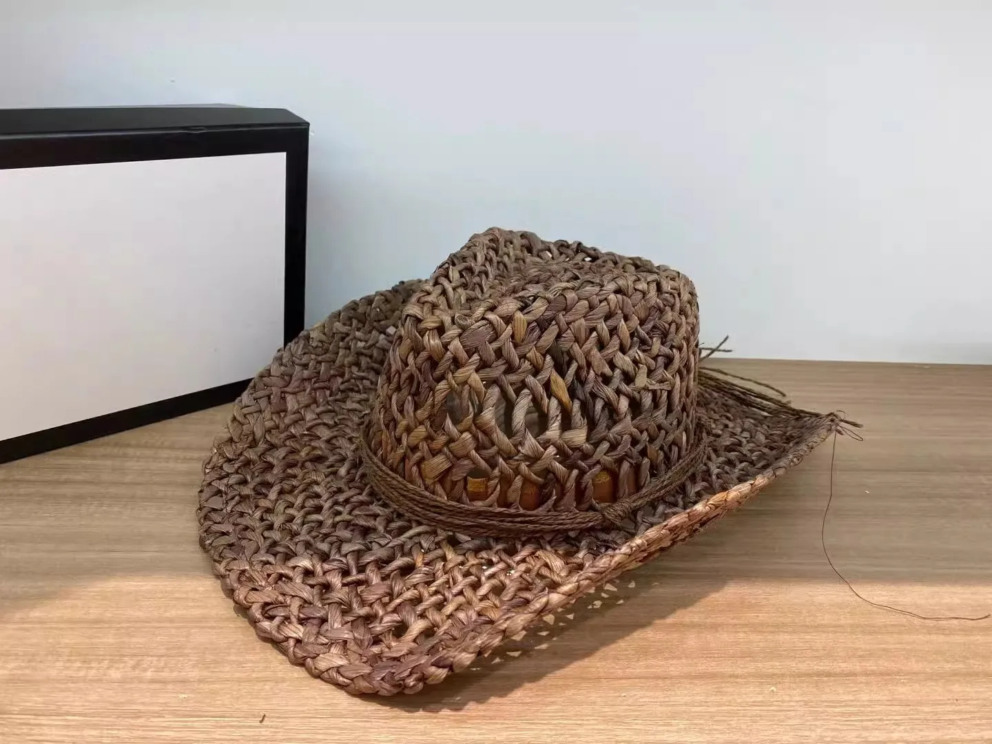 Corn Skin Material Straw Hat Western Cowboy Hat Spring/Summer Panama Sun Hat Vintage Elegant Cowboy Jazz Hat Sombrero Hombrero