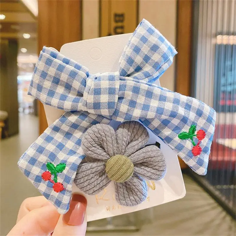 1 Pair Hair Clips Trendy Bow Flower Colorful Baby Hairpin Girl Party Barrettes Birthday Gift Clip Headwear Hair Accessories