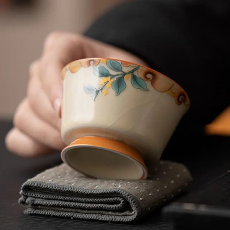 Handgemachte Ruyao Celadon Teetasse Chinesische Gongfu Teezeremonie Set Porzellan Hohe Fuß Persönliche Tee Trinkbecher