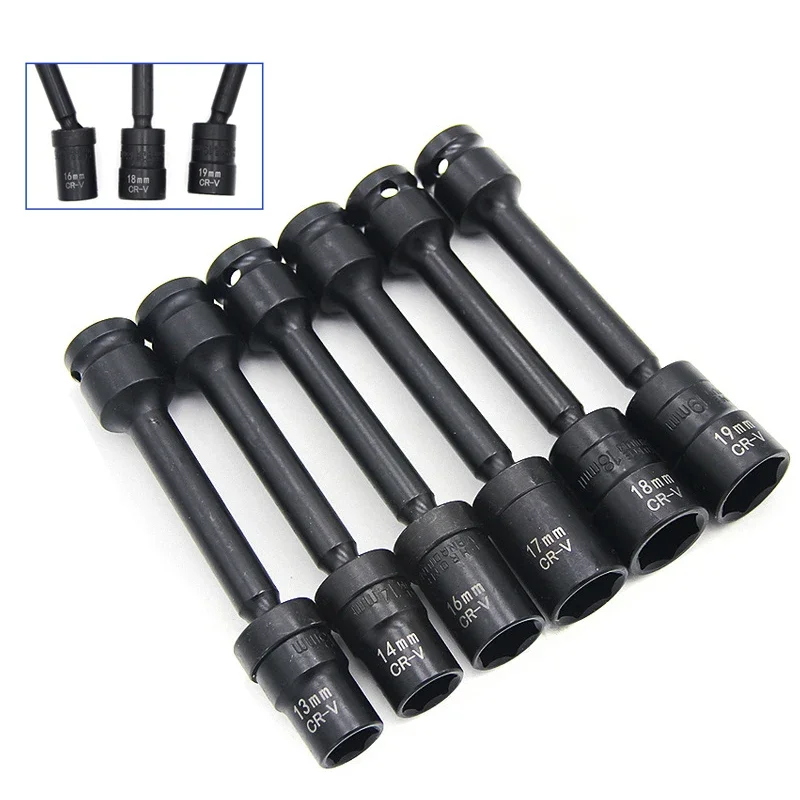 Impactdraaibare Hex-Aansluitkop Adapter 1/2 Inch Aandrijving Universele Verbinding Cr-Mo Stalen Sleutel Converter 12-19Mm