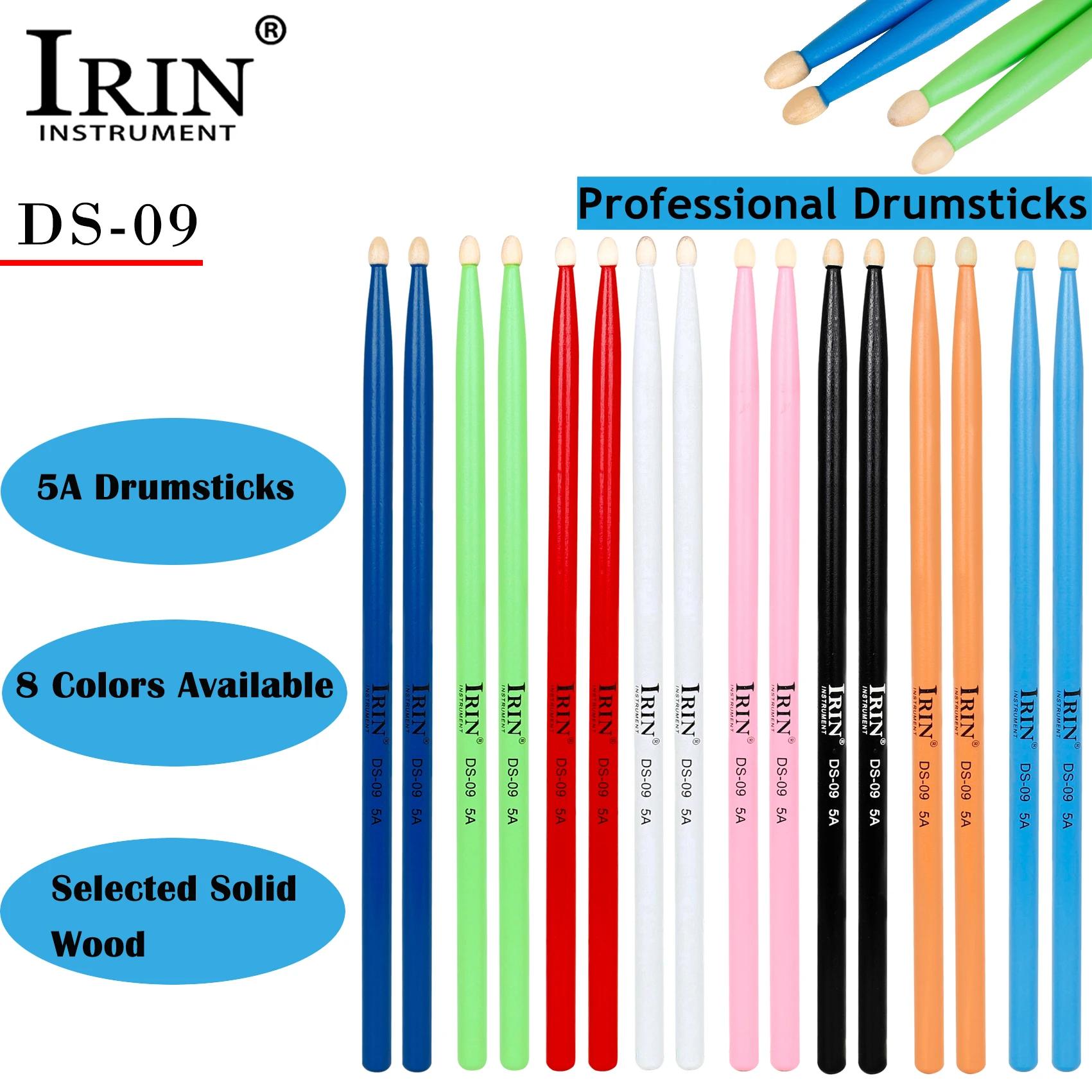 

IRIN 5A Drumsticks Solid wood Drum Stick Jazz Drums Drumsticks High Quality Professional Percussion Instruments Accessories