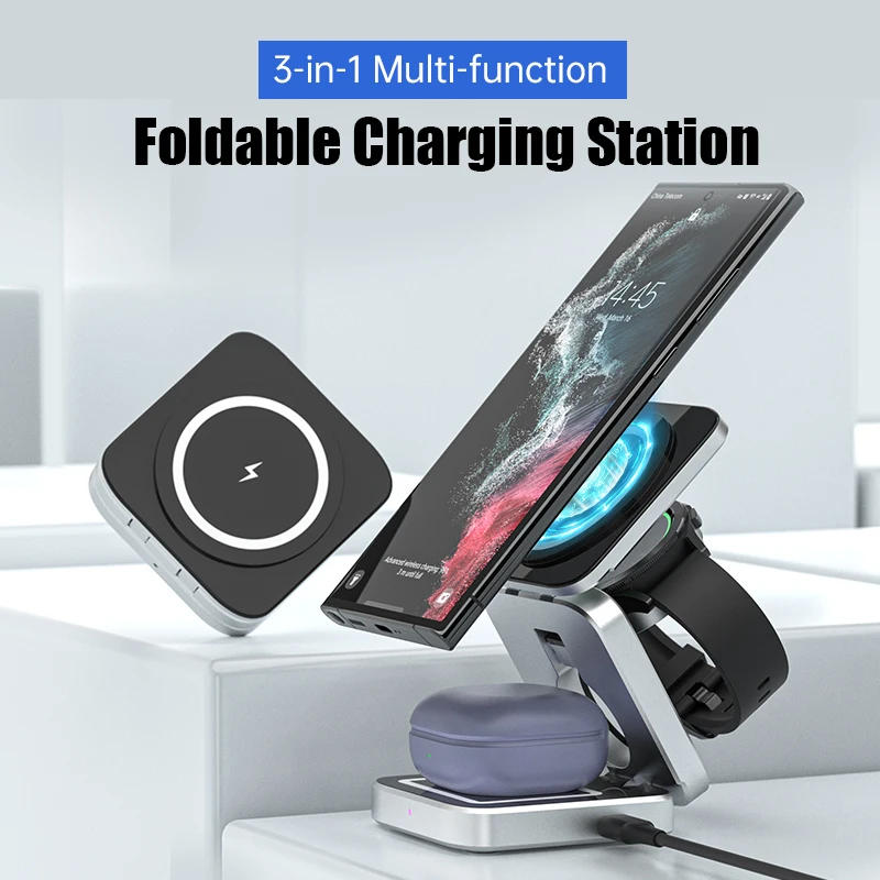 Wireless Charger for Samsung Charging Station 3 in 1 Fast Charger Pad Docking Station for Samsung Galaxy Watch 6 Buds2 Pro S23