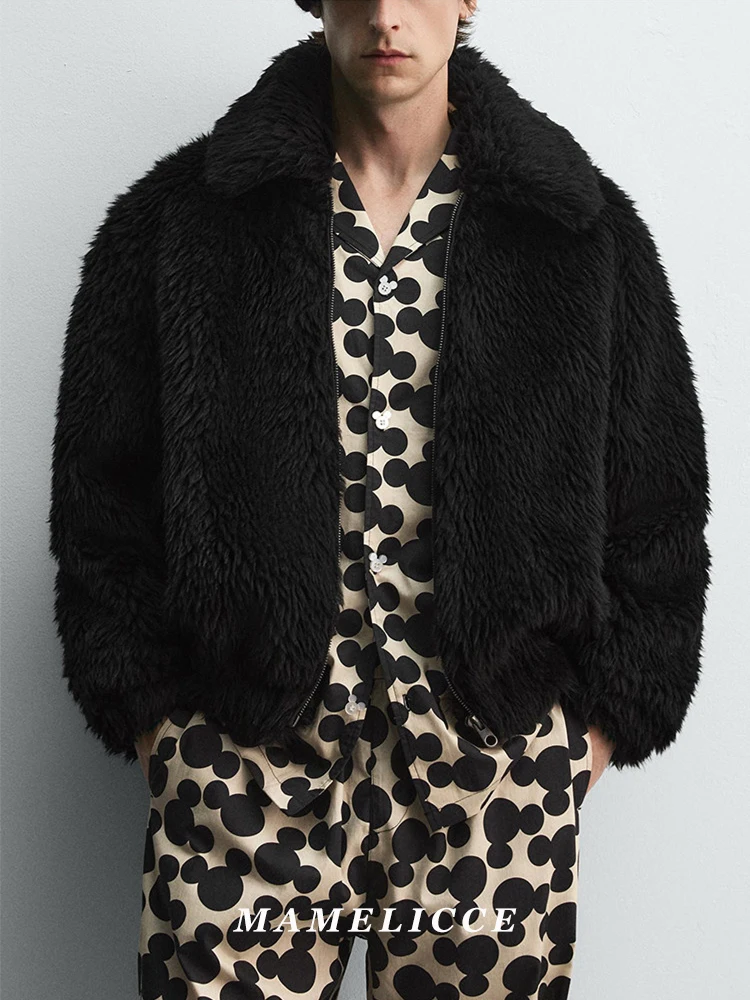 MAMELICCE Original design Faux fur turn down collar warm bomber jacket thick coat short jackets tops