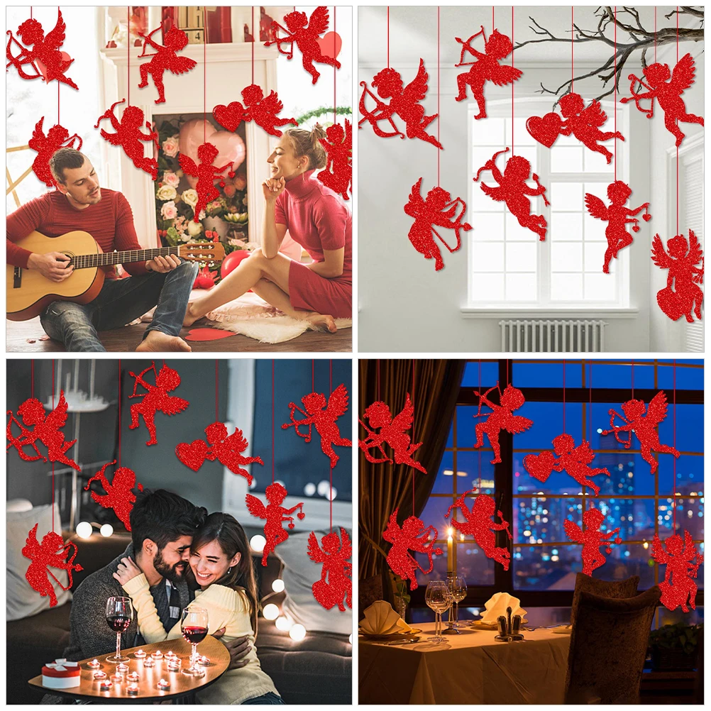 

Valentine Wedding Room Decoration Pendants Exquisite Cupid Decorations Paper Material Romantic DIY Party Home Valentine Day