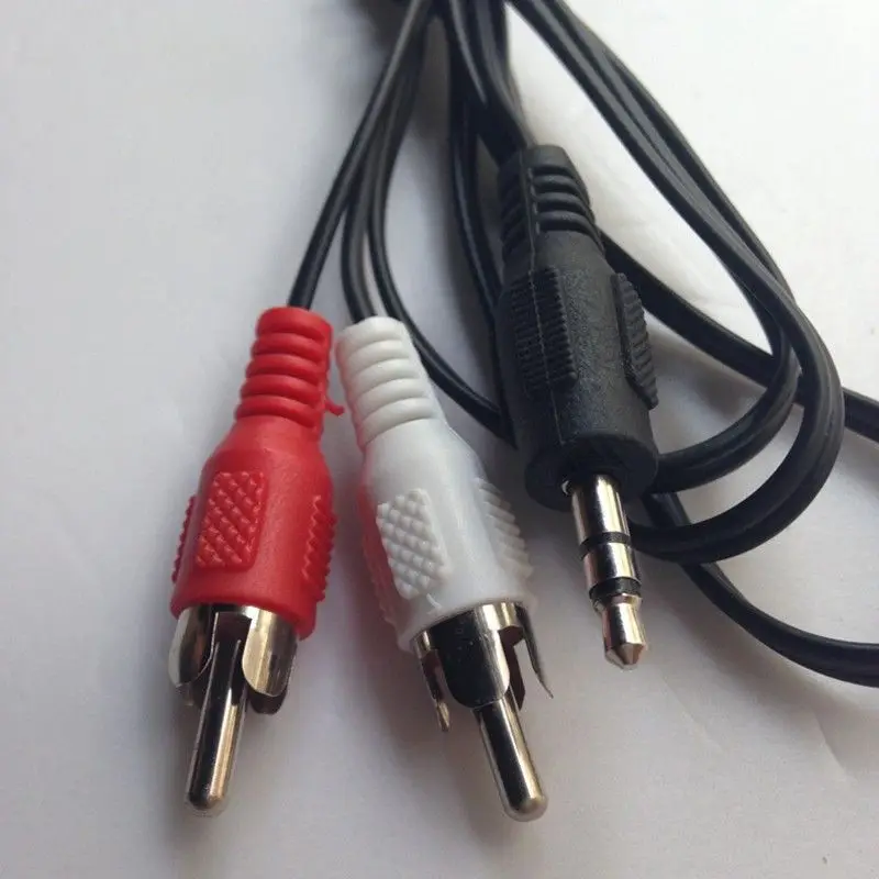 1m/1.5m Audio Cable 3.5 Jack To 2 Rca Male To Male 2rca To 3.5mm Aux Stereo Audio Car Cable Splitter