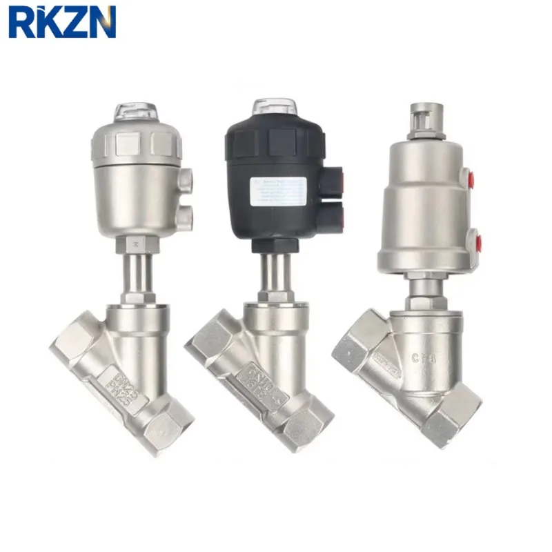 304 316 Stainless Steel Y-Type Pneumatic Angle Seat Valve 2/2 Way BSP Female DN8-DN50 1/4