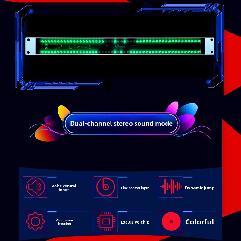 Usb ambient sound control music rhythm level indicator light audio cabinet spectrum light led display level indicator