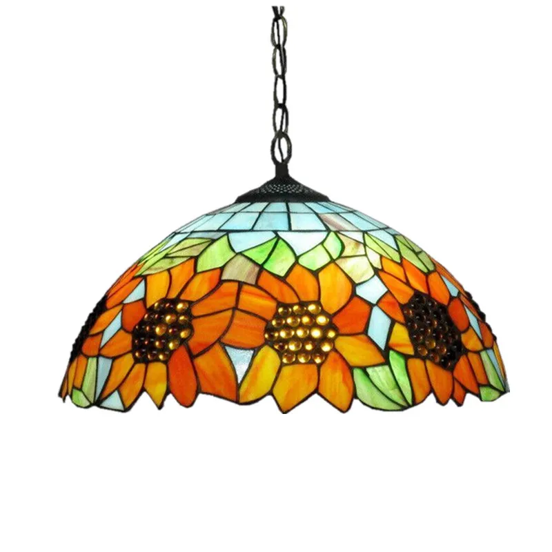 

Chandelier decoration Tiffany color pastoral sunflower single-headed glass