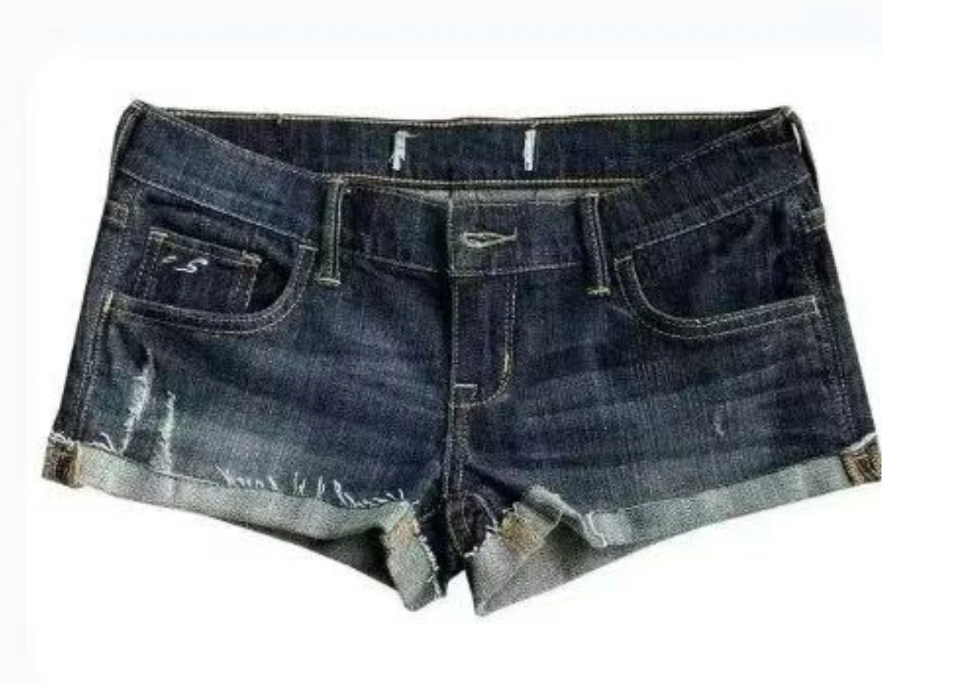 Women's Low Rise Elastic Tight Curled Denim Shorts Summer New Hot Girl Street Casual Hip Wrap Sexy Mini Shorts Female