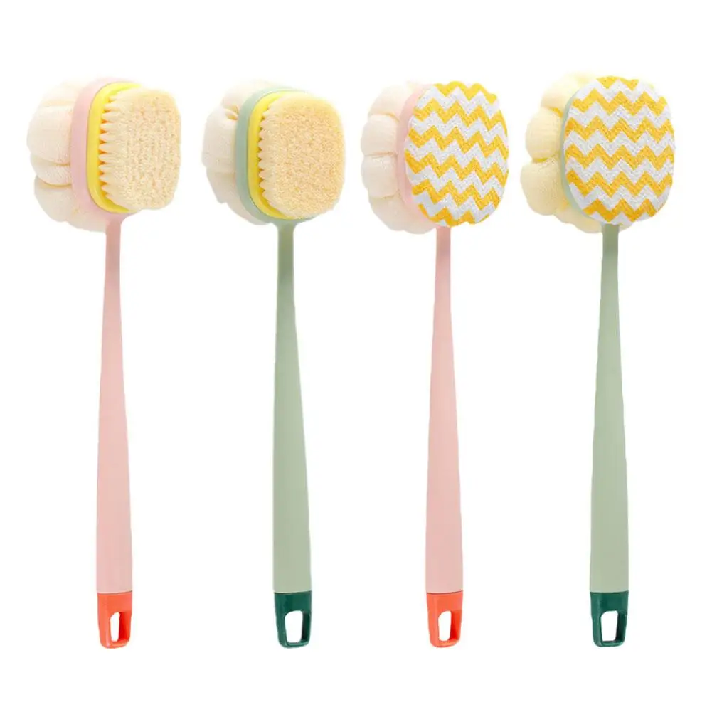 

1PCS Long Handled Double Sided Bath Brush Shower Sponge Scrubber Brushes With Handle Exfoliating Scrub Skin Massager Bath Tools