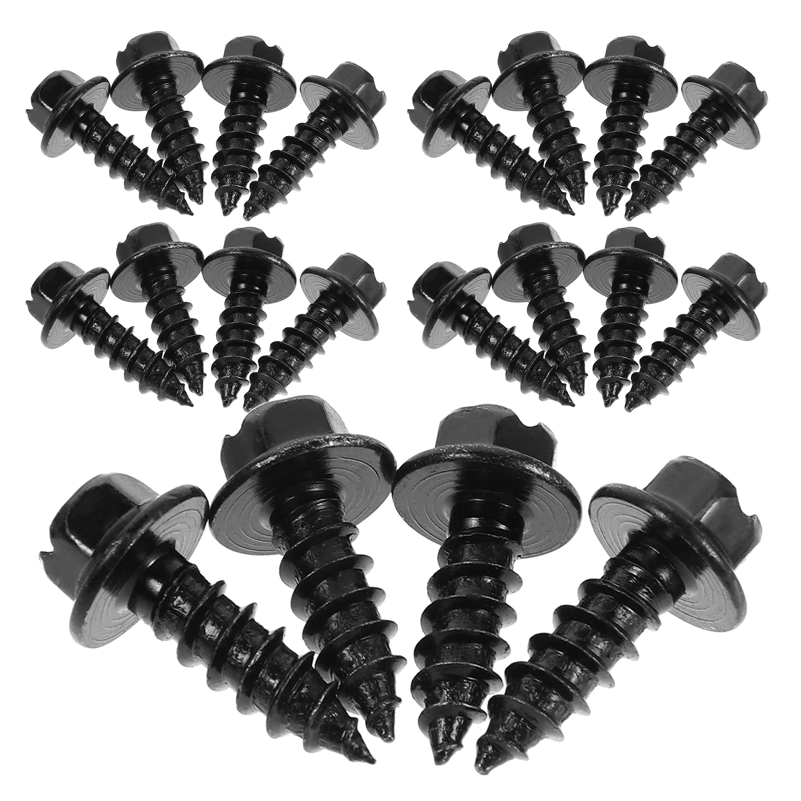 License Plate Screw Kit Black Screws Thumb Self Tapping for Stainless Steel Frame