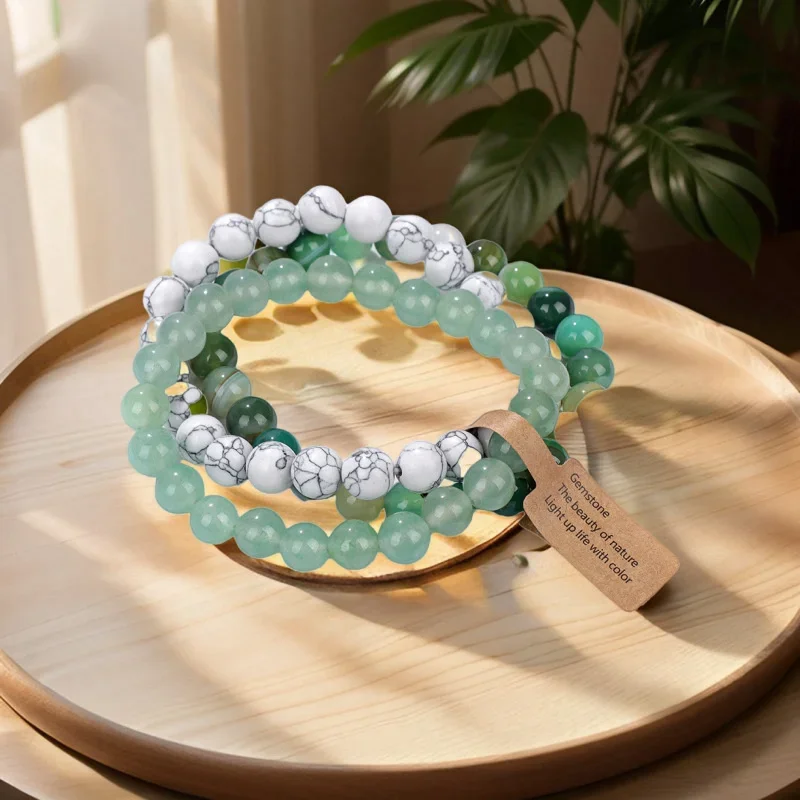 

Natural Stone Crystal Beads Semi Precious Women's Bracelet Amethyst Multi Layered Combination Bracelets