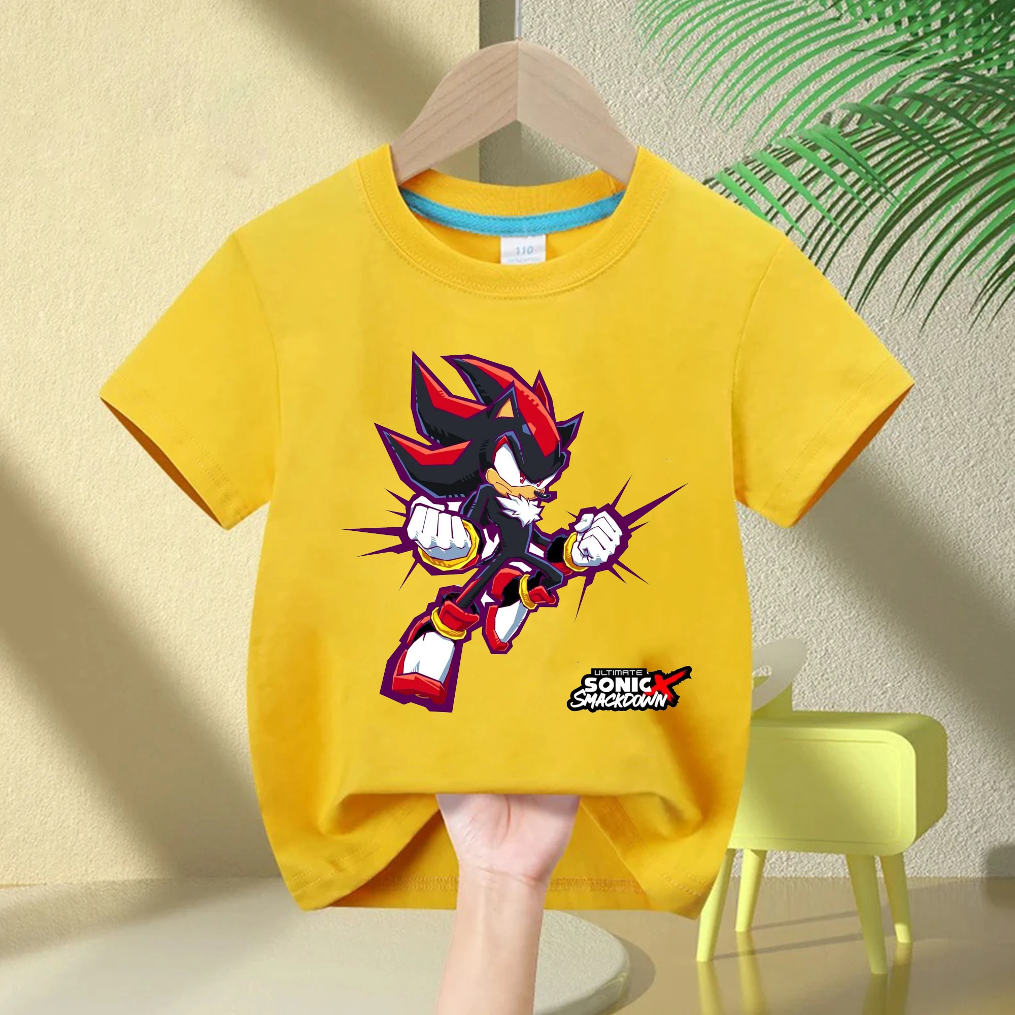 

2025 New Design Children's T-shirt Sonic - Speedy Boy Cartoon Print Summer Short-Sleeved Sports Boys' Casual Shirt