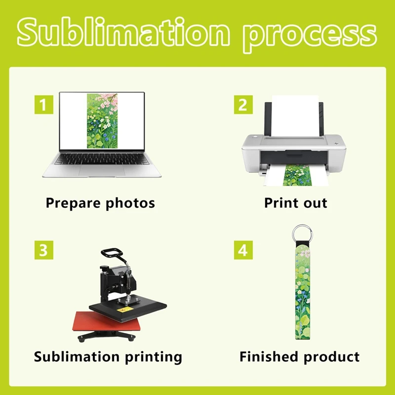 40 PCS Sublimation Wristlet Blanks Keychain Bulk White Neoprene Sublimation Lanyard Keychain Holder for DIY Crafts-A63M
