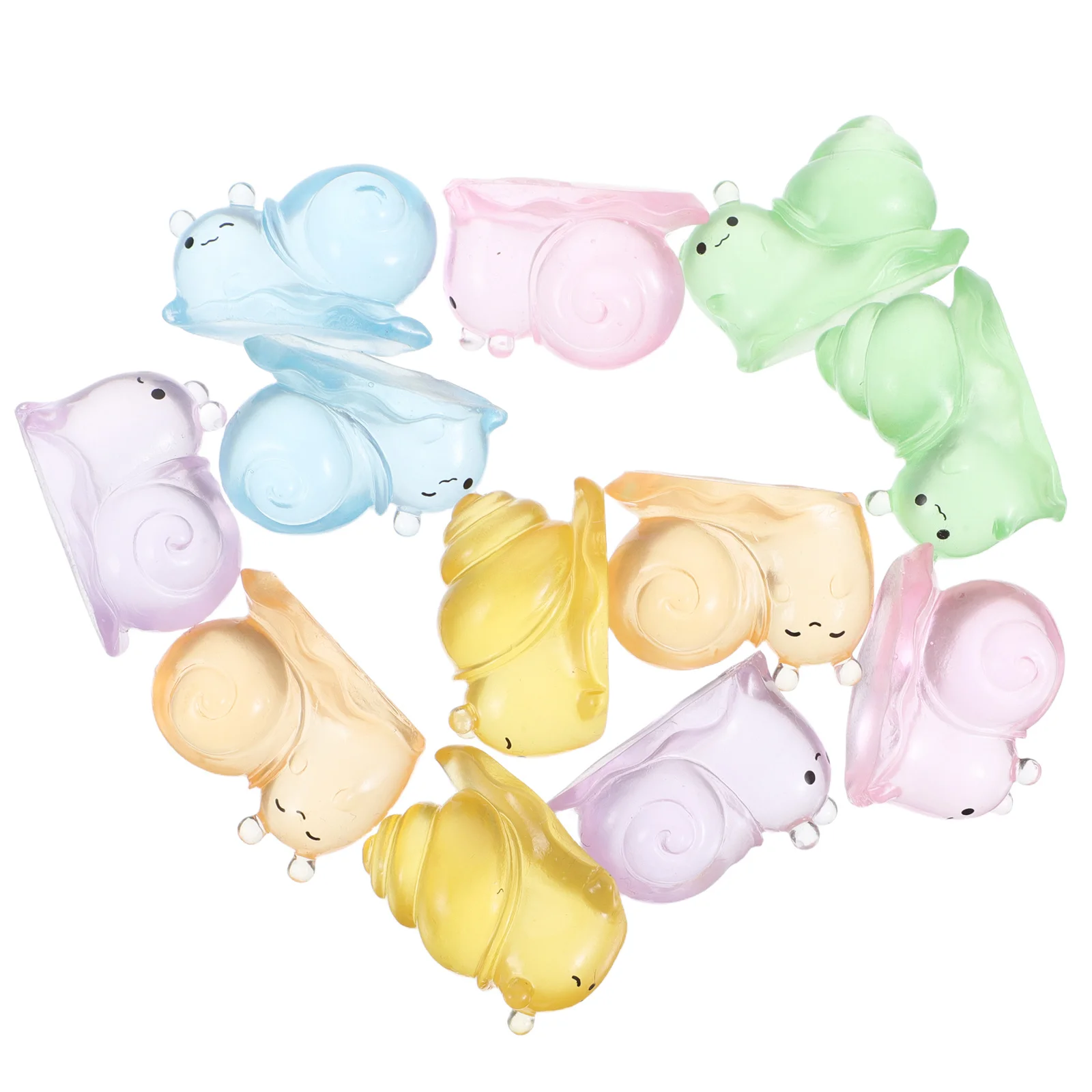 12Pcs Snail Micro Landscape Garden Decor Luminous Mini Resin Accents for Home Terrarium Decoration Figure Accessories