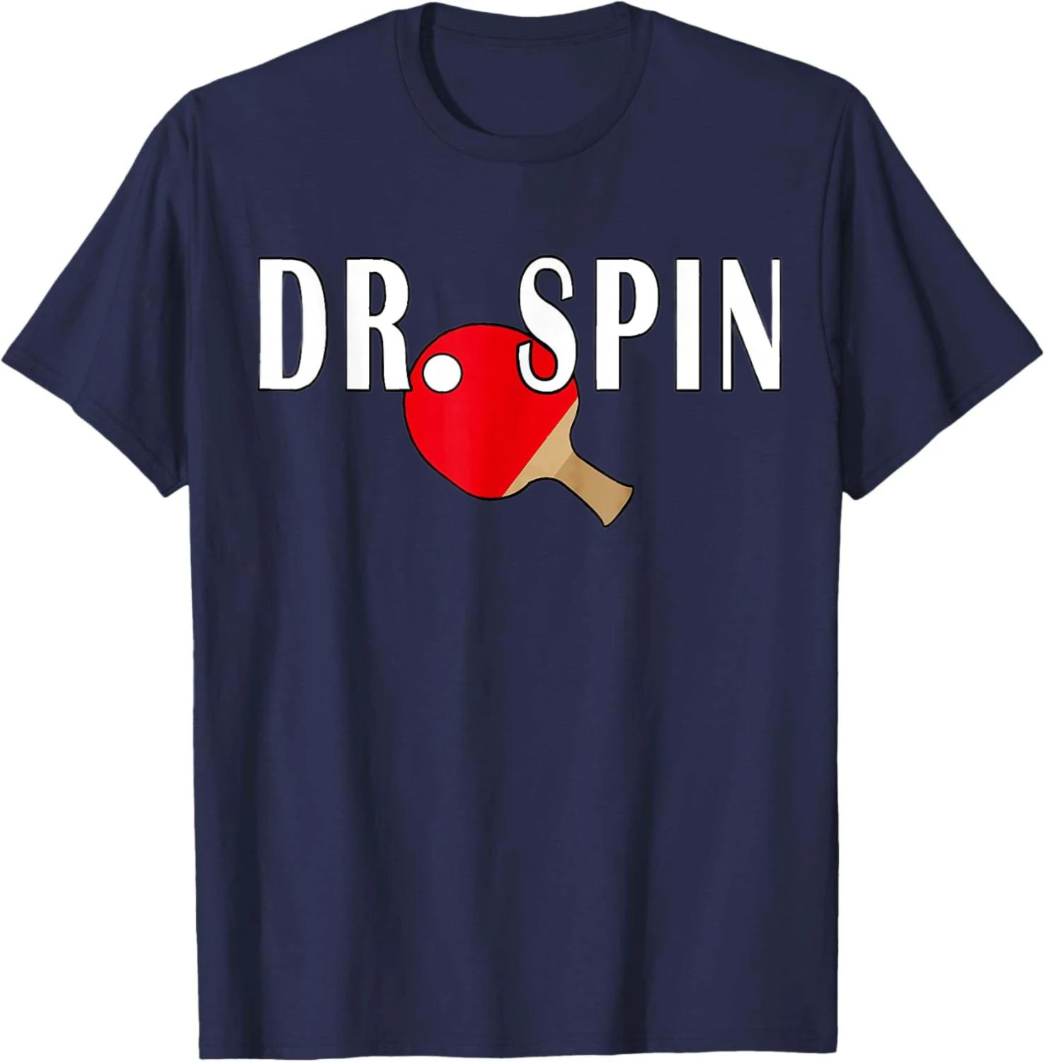 Dr. Spin Ping Pong Table Tennis T-Shirt Vintage Clothes Tops Cotton Tee Round Neck Graphic T Shirts Camiseta Streetwear