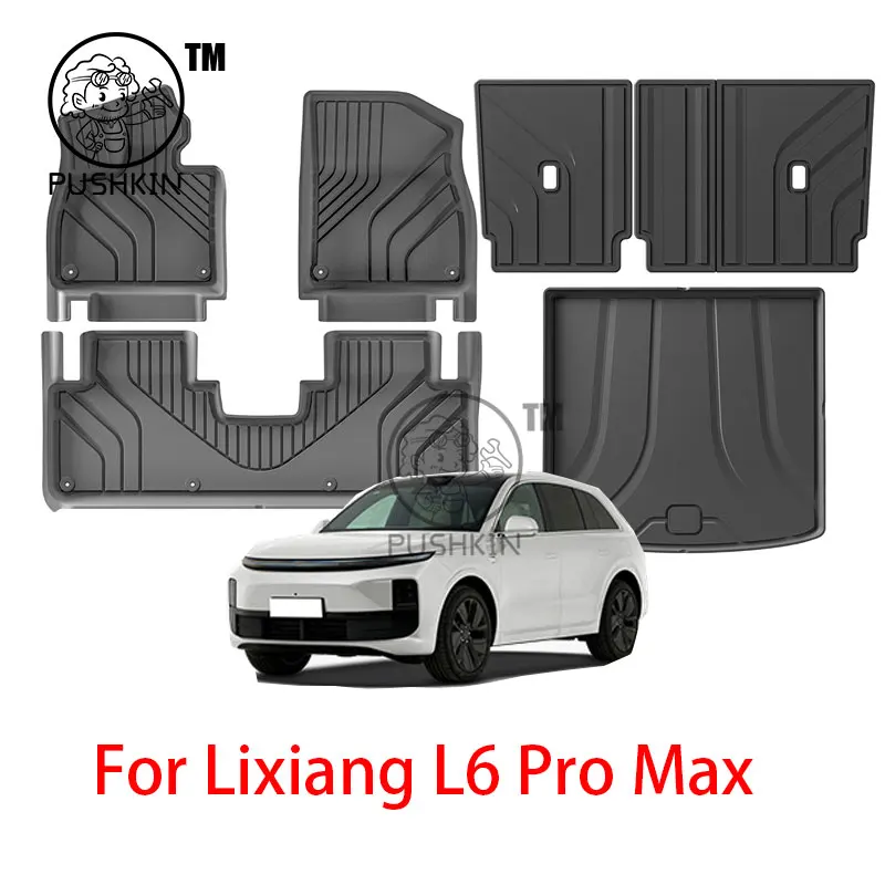 

Коврики TPE для Lixiang L6 Pro/Max 2025 2026, всепогодные водонепроницаемые нескользящие напольные вкладыши, коврики для багажника, защита подушки