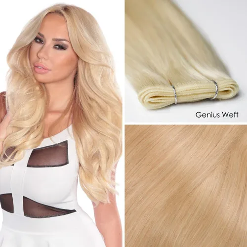 Virgin Hair Straight European Genius Weft Human Hair Bundles One Donor Double Drawn Natural Color Human Hair 50G Women Hair