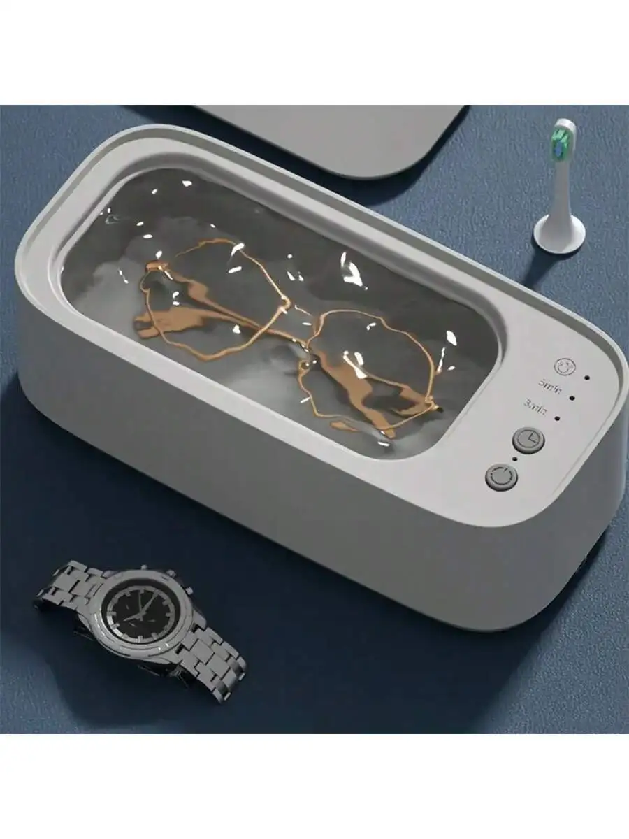 Máquina de limpieza de gafas, limpieza automática de alta frecuencia, soportes de joyería, lentes de contacto, mini limpiador portátil.