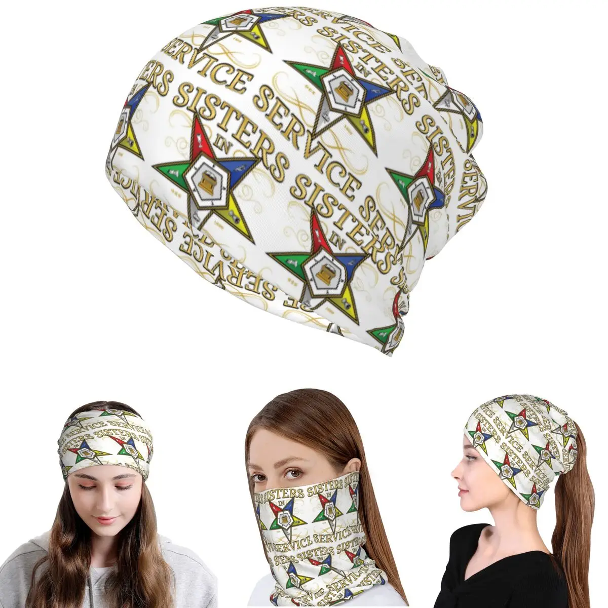 OES Emblem Order Of The Eastern Star Bandana Neck Gaiter Mask Scarf Multifunction Headband Beanies Hat Unisex Adult Windproof