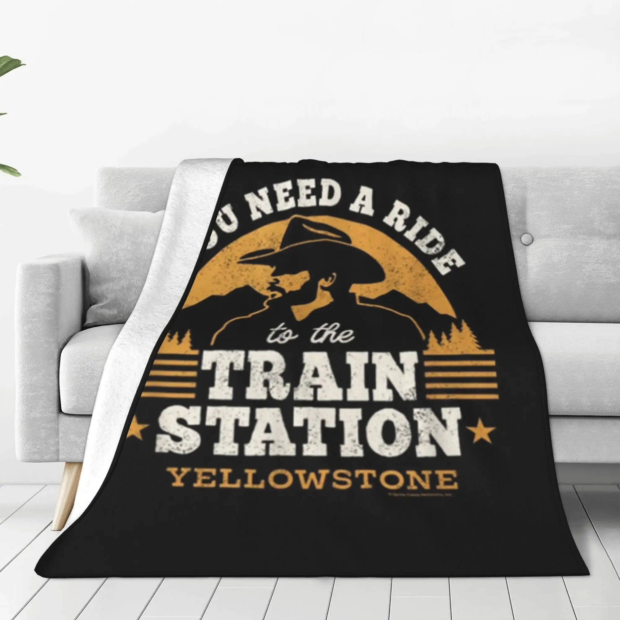 Yellowstone-Themed Digital Print Flannel Throw Blanket Soft Comfort Travel Versatile All-Season Cozy Lightweight Nap Blanket