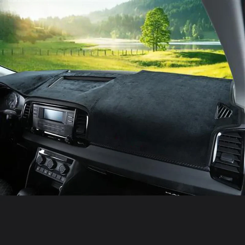 Flannel Car Dashboard Cover Mat For Skoda Karoq 2017~2022 2019 2020 Anti-Slip  Pad Sunshade Dashmat Carpet Anti-Uv Dash Auto Rug image 5