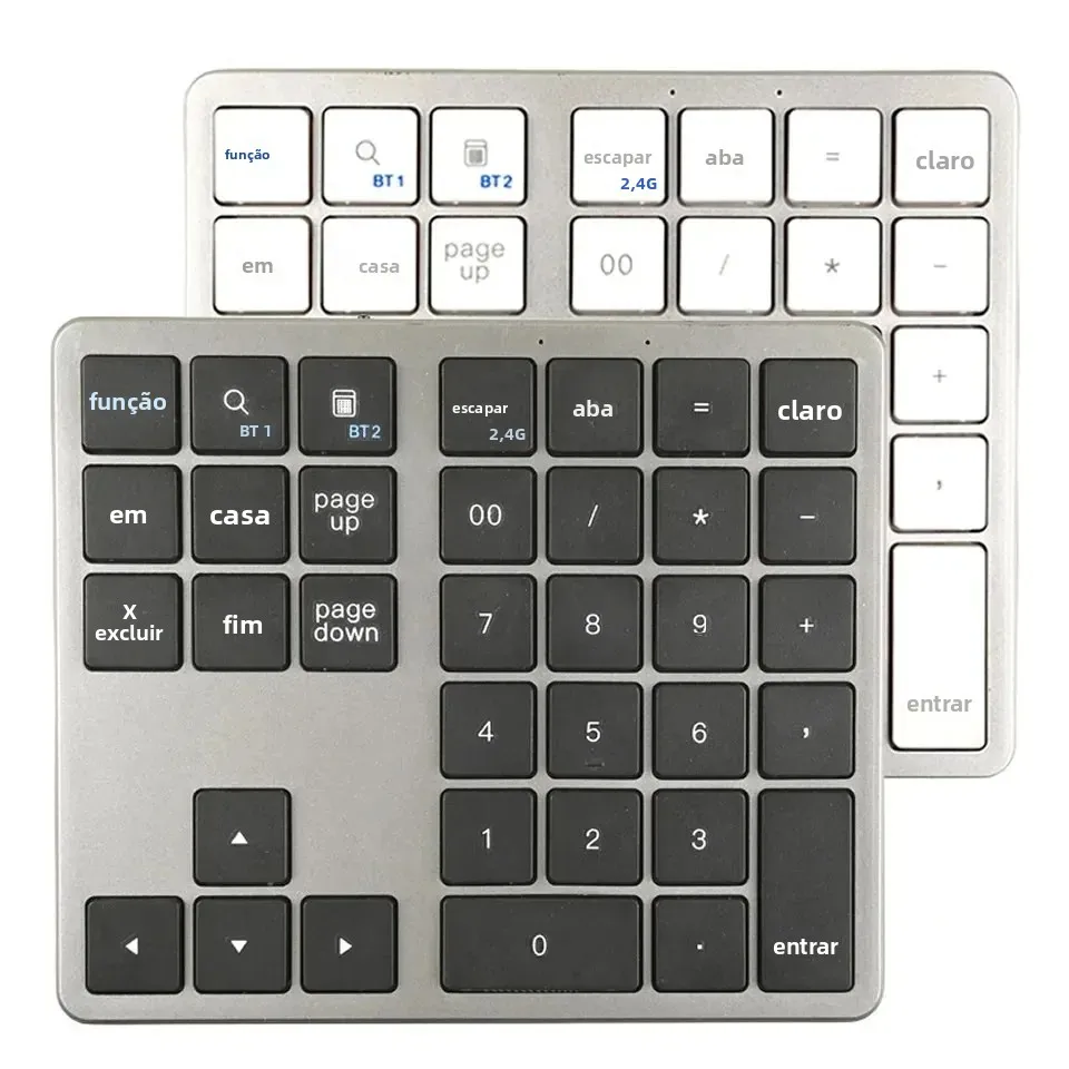 Teclado Numérico Sem Fio K35, Modo Duplo 2.4Ghz e Bluetooth, Numpad Recarregável USB-C para Windows, Android e iOS