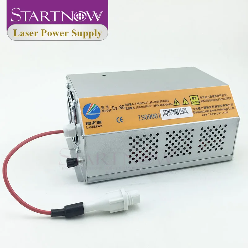 Startnow HY-ESA80 80W CO2 Laser Fonte de alimentação universal 110/220V de alta tensão ES Série 60-90W Gerador para máquina a laser