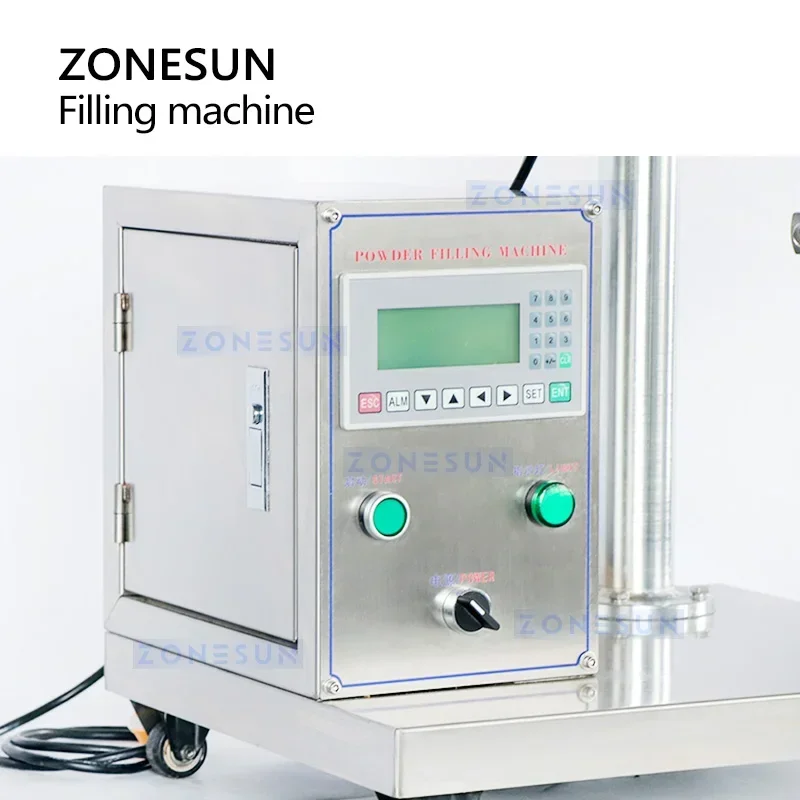 ZONESUN Semi-Automatic Auger Filler Dosing Paprika Flour Milk Powder Bottle Jar Filling Machine ZS-FM100S