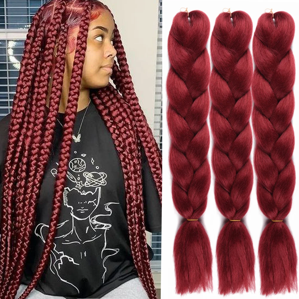 24 inch Jumbo Extensions Ombre Synthetic Braid Hair Extensions For Crochet Braiding hair Two Tone Color colored hair wicks