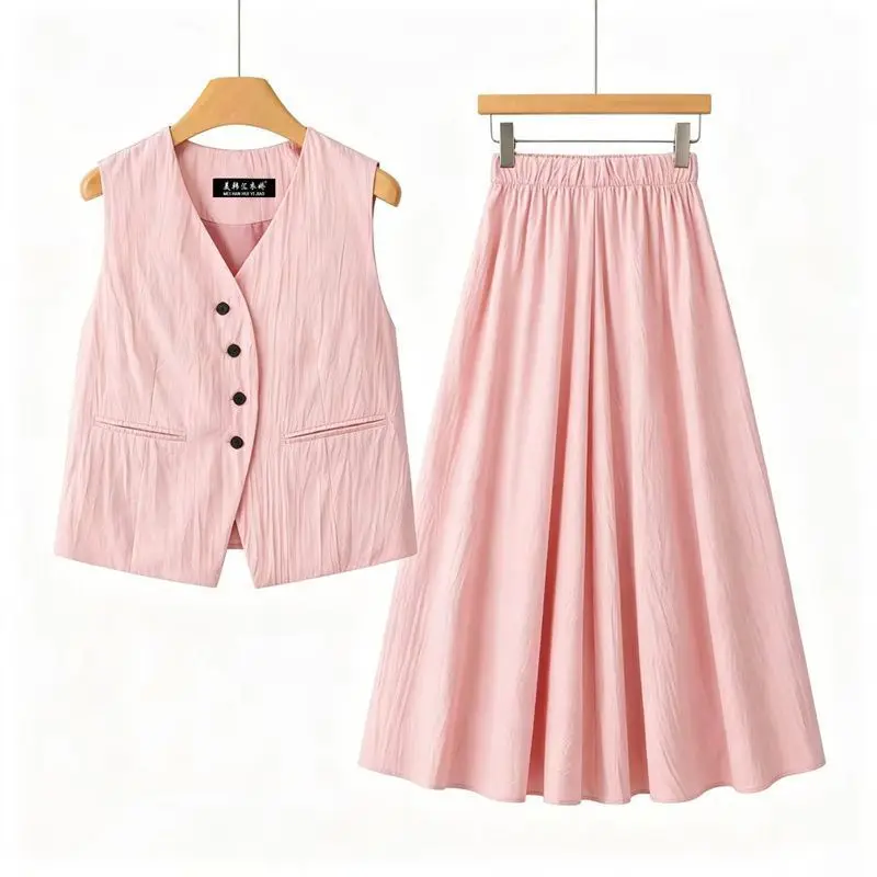 

High Fashion Women's Set Summer New 2026 Temperament Sleeveless Vest Wide Leg Pants Two-piece Set