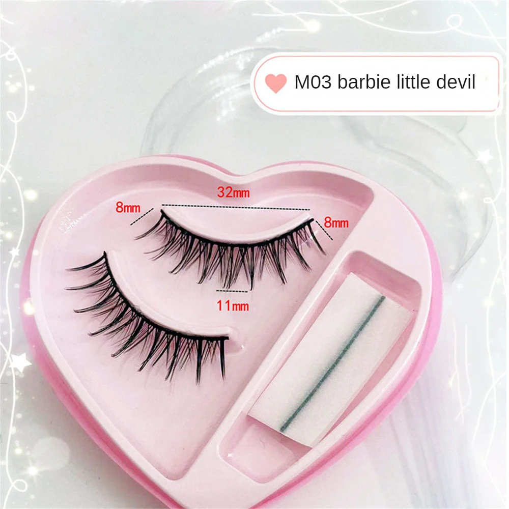 A Pair Of Heart-shaped Self-adhesive False Eyelashes Natural Long And Thick With Adhesive Strips Eye Makeup Tools