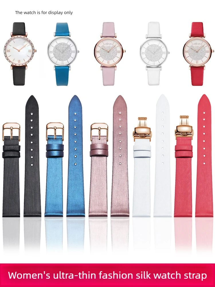 Silk Watch Strap Female for Fiyta Omega Butterfly Earl Time Muse Mido Ultra Thin Bracelet 16mm