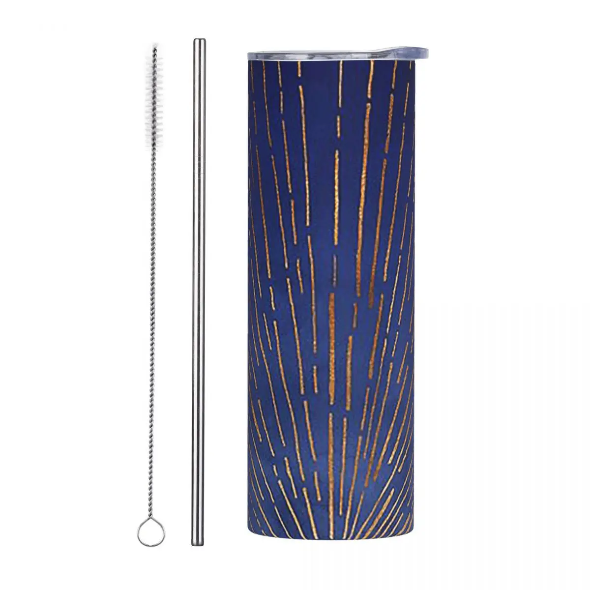 Indigo Sun Stainless Steel Tumbler Vacuum Insulated Mugs Thermal Cold Bottle Straw With Lid 20oz