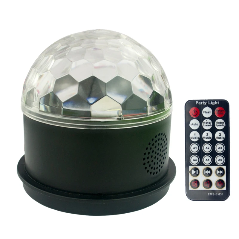 Bluetooth + Speaker Party Light, Disco Light, RGB Magic Ball Projector, Efeito estroboscópico, Mini luz LED para decoração