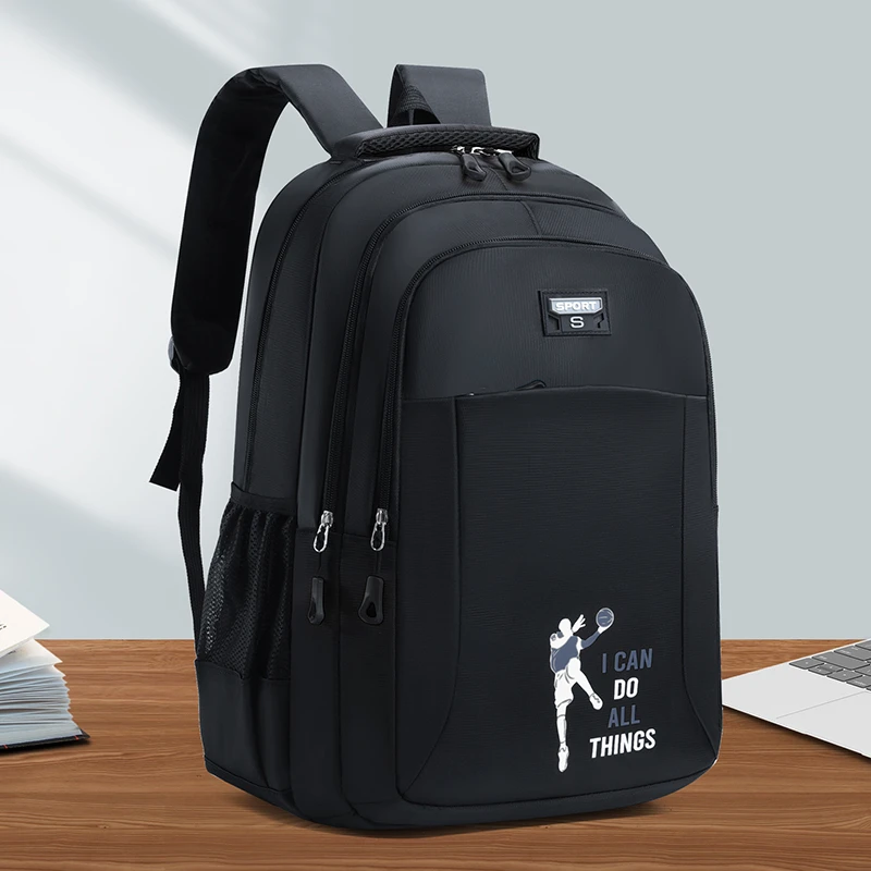 

Рюкзак большой вместимости — прочная ткань, застежка-молния, сумка для ноутбука, дорожный рюкзак, повседневная дорожная сумка.