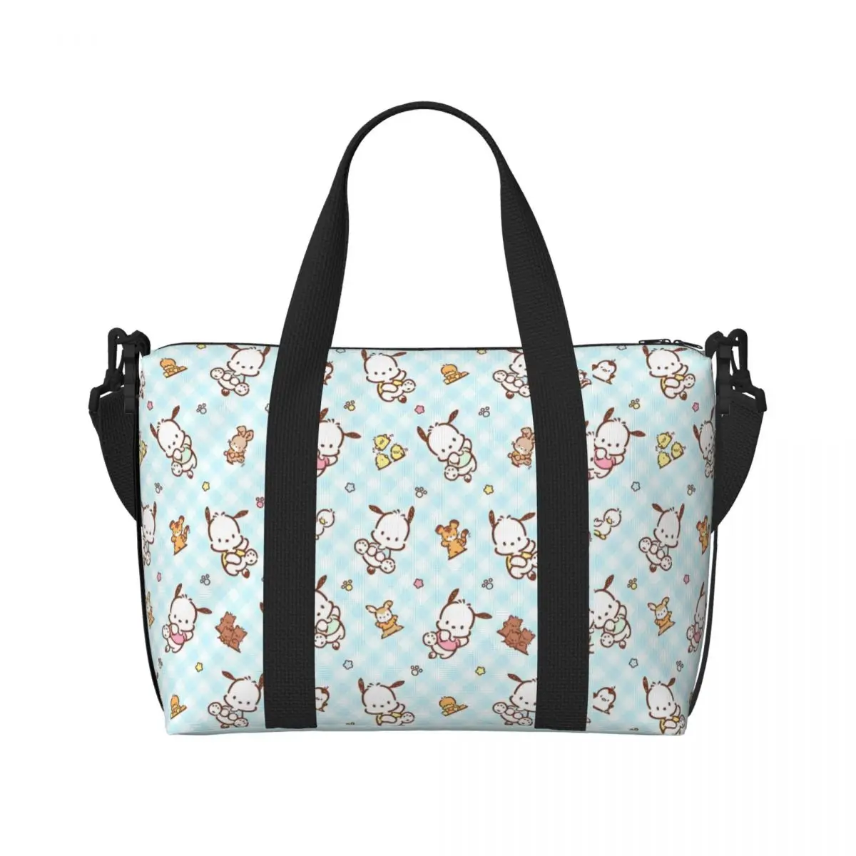 

Изготовленная на заказ сумка для покупок Pochacco, женская большая вместительная сумка Kawaii для пляжного спортзала, дорожные сумки