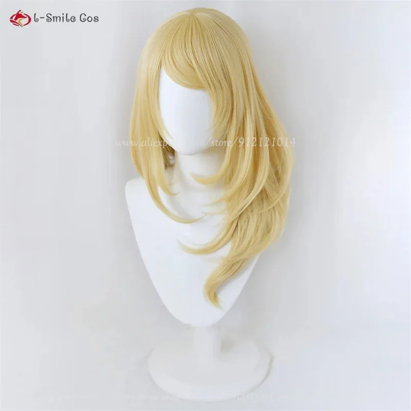 2025 أنيمي سانو تأثيري 65 سنتيمتر طويل الذهبي الأشقر الضفيرة إيما الشعر مقاومة للحرارة هالوين كرنفال دور اللعب النساء شعر مستعار + واي