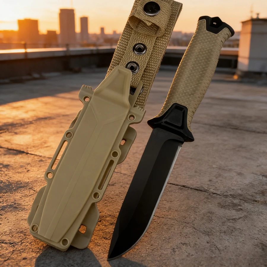 

Нож портативный GB 1500 с прямым лезвием из стали 8Cr13Mov, рукоять из резинопластика, высокая твердость, острый, для кемпинга, подарок для мужчин