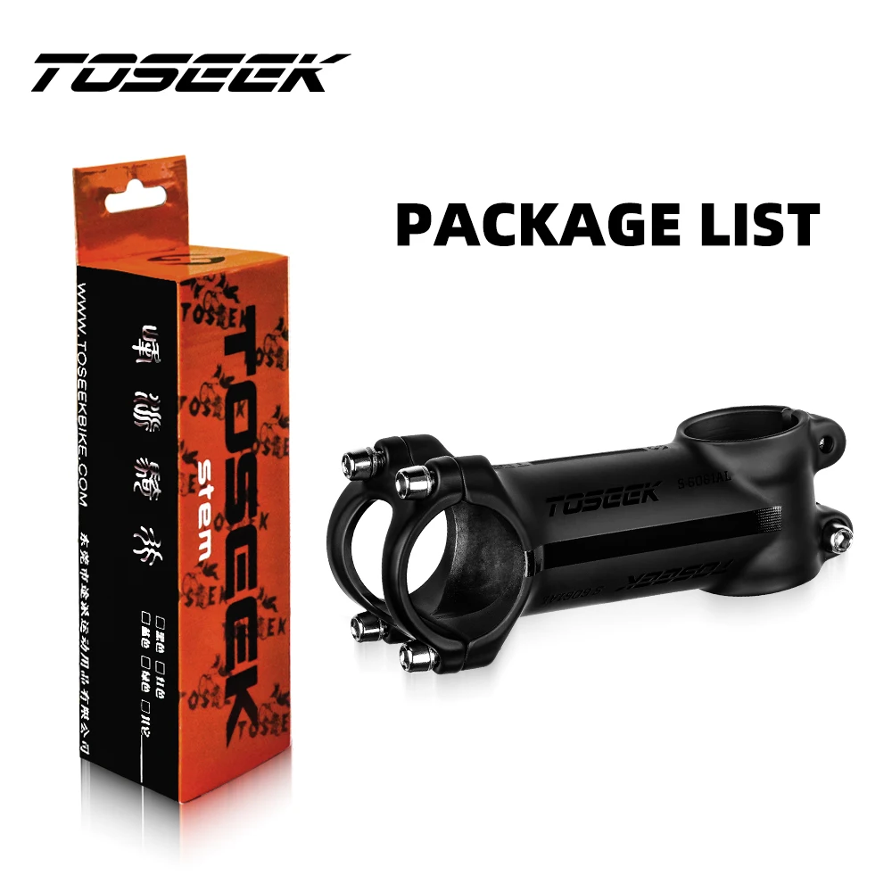 TOSEEK-Ultralight Aluminum Bike Handlebar Stem, MTB Stem, Power MTB, 31.8mm, 6 Degree, 17 Degree, 50mm-120mm,Lightweight