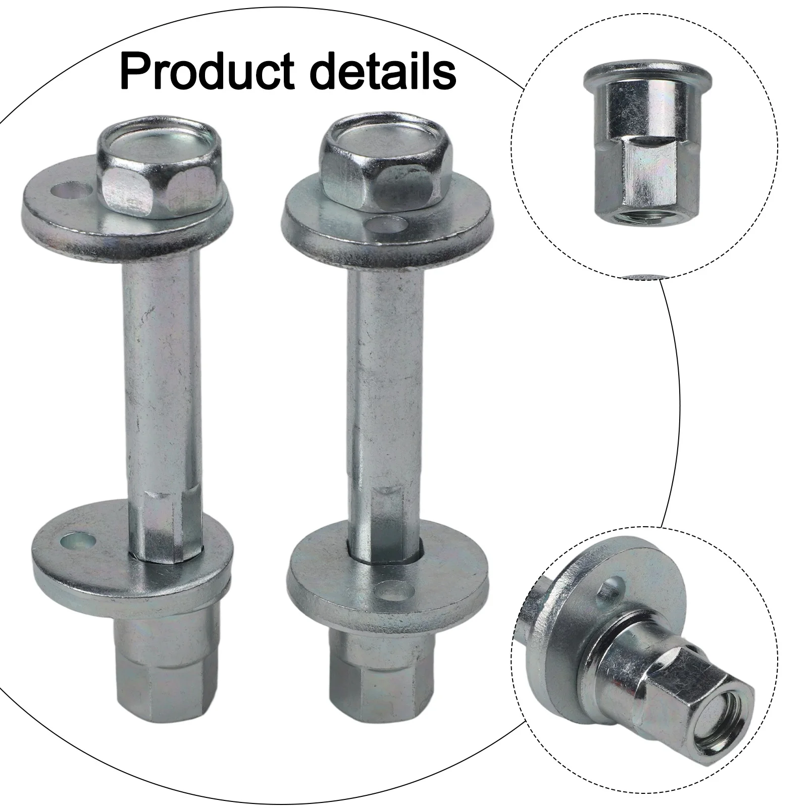 Alignment Bolts Set Rear Toe Link Bolts Brand New Condition High Reliability Metal Material Silver Car Maintenance