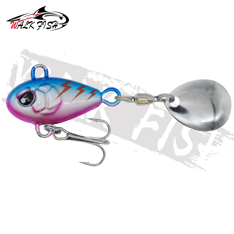 SPAZIERGANG FISCH 1PCS Neue Schwanz Spinning 14g Balance Rotierenden Metall Jig VIB Vibration Köder Spinner Löffel sinkende Köder Angeln Locken Pesca – Detail 13