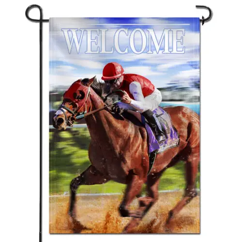 Anley Derby Horse Race Welcome Spring Summer Decorative Garden Flags 18x12.5 In