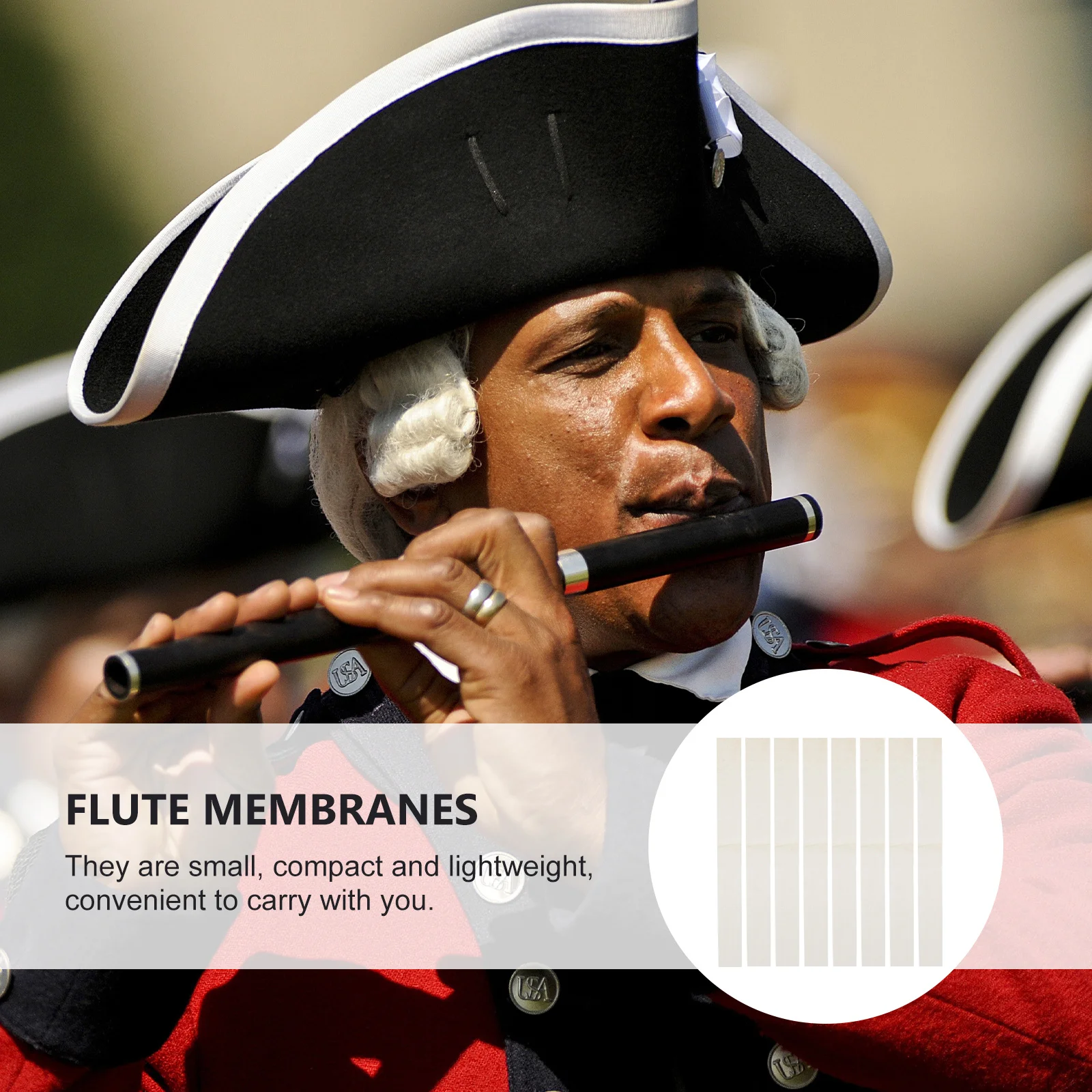 

8 Sheets Reed Flute Diaphragms Thin Strong Crisp Sound Easy Carry Professional Dizi Membrane for Bamboo Flute